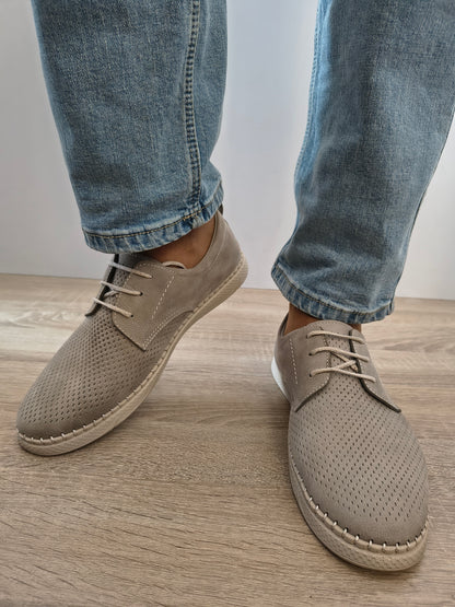 PANTOFI PERFORATI BARBATI OTTER OT1823 50-2 GREY NUBUCK