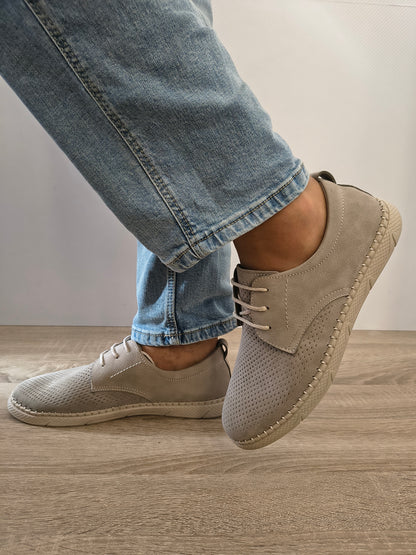 PANTOFI PERFORATI BARBATI OTTER OT1823 50-2 GREY NUBUCK