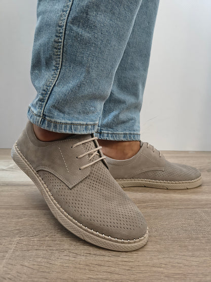 PANTOFI PERFORATI BARBATI OTTER OT1823 50-2 GREY NUBUCK