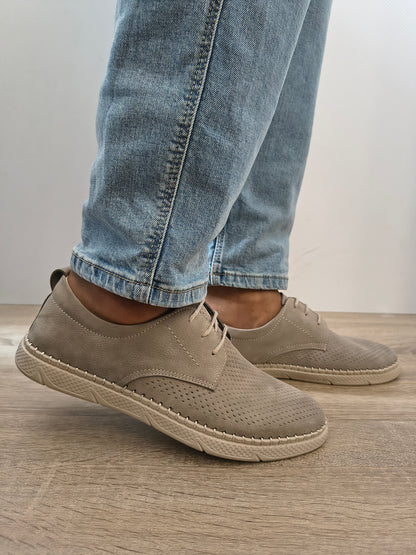 PANTOFI PERFORATI BARBATI OTTER OT1823 50-2 GREY NUBUCK