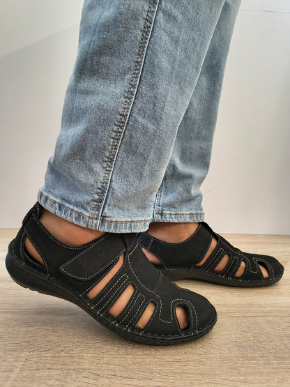 Pantofi Perforati Bărbați Otter 9544 01-2 Negru Nubuck - Piele Naturală Nubuck