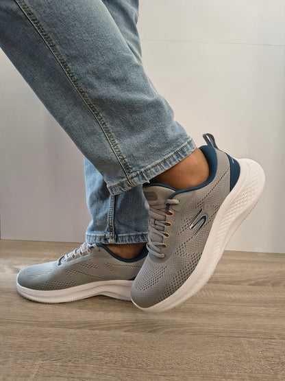 Pantofi Sport Bărbați Skechers 233184 Gybl Gri+navy - Textil