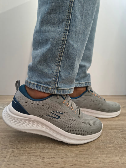 Pantofi Sport Bărbați Skechers 233184 Gybl Gri+navy - Textil