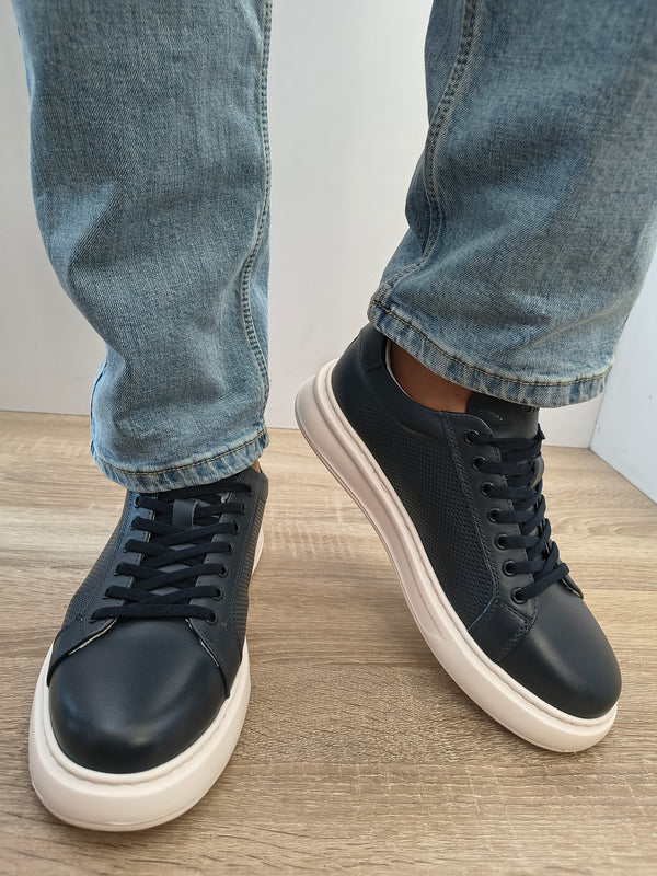 Pantofi Casual Bărbați Otter 640012B 42-N Bleumarin - Piele Naturală - imagine 3