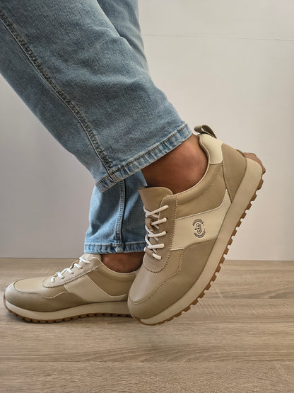 Pantofi Sport Bărbați Franco Gerardo 5309 Apricot/crem - Piele Naturală