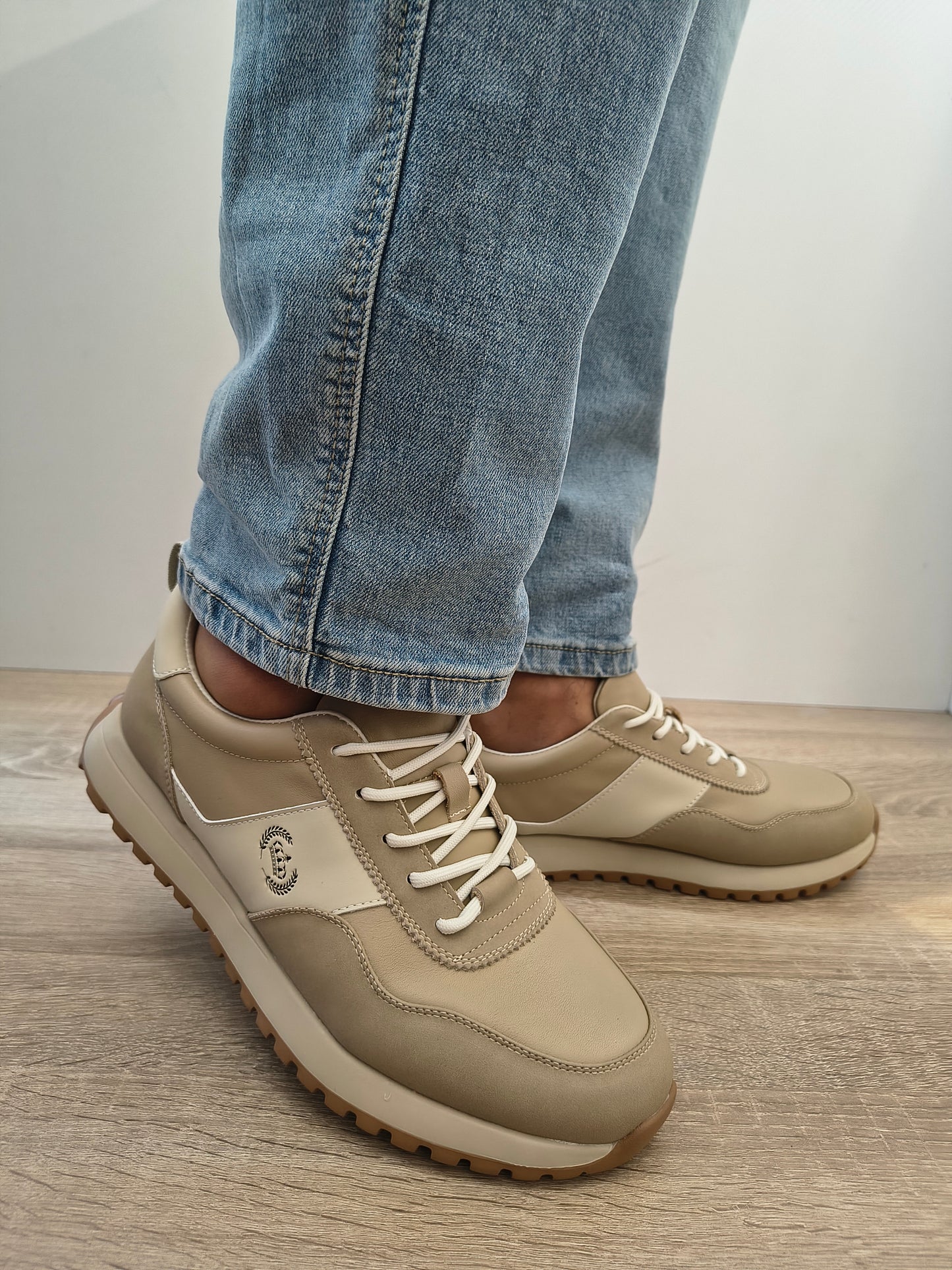 Pantofi Sport Bărbați Franco Gerardo 5309 Apricot/crem - Piele Naturală