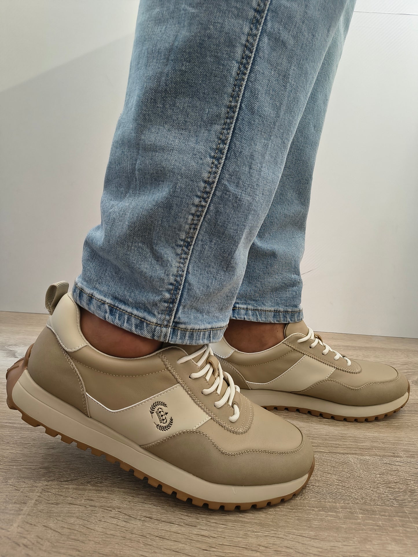 Pantofi Sport Bărbați Franco Gerardo 5309 Apricot/crem - Piele Naturală