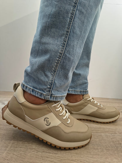 Pantofi Sport Bărbați Franco Gerardo 5309 Apricot/crem - Piele Naturală