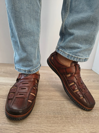 Pantofi Perforati Bărbați Otter 80008D 02-N Maro - Piele Naturală