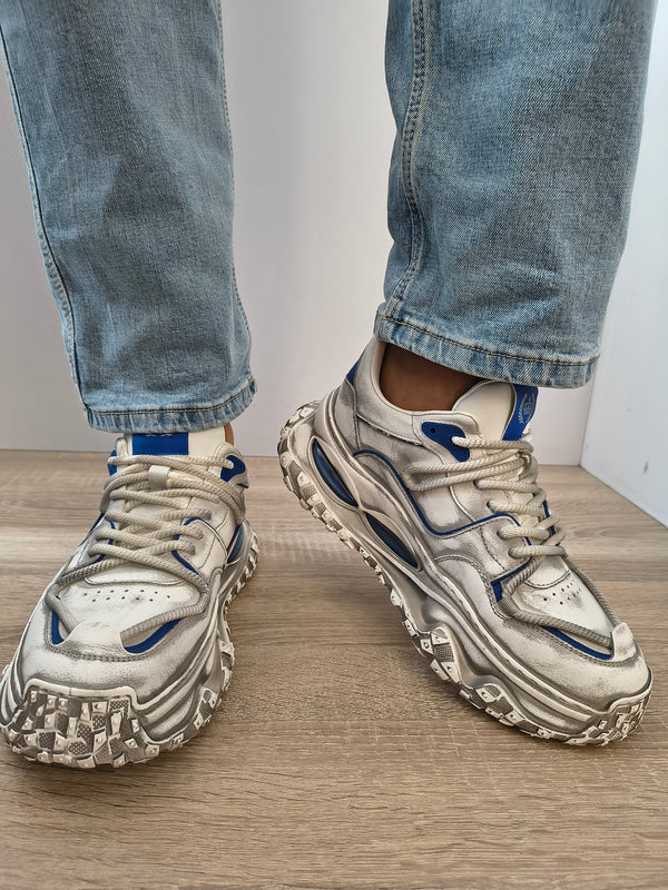 PANTOFI CASUAL BARBATI FRANCO GERARDO 95932 ALB + ALBASTRU