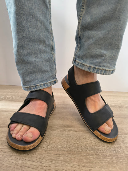 Sandale Casual Bărbați Otter 580020C 01-N Negru Nubuck - Piele Naturală Nubuck