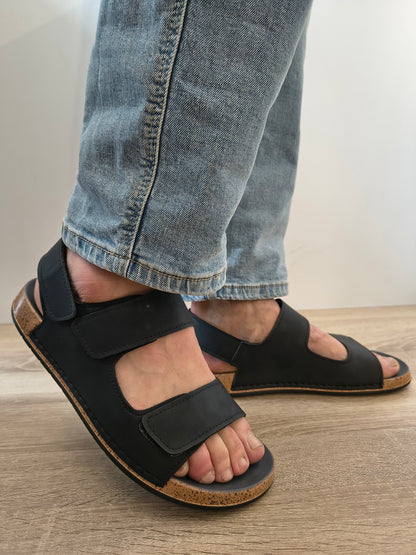 Sandale Casual Bărbați Otter 580020C 01-N Negru Nubuck - Piele Naturală Nubuck
