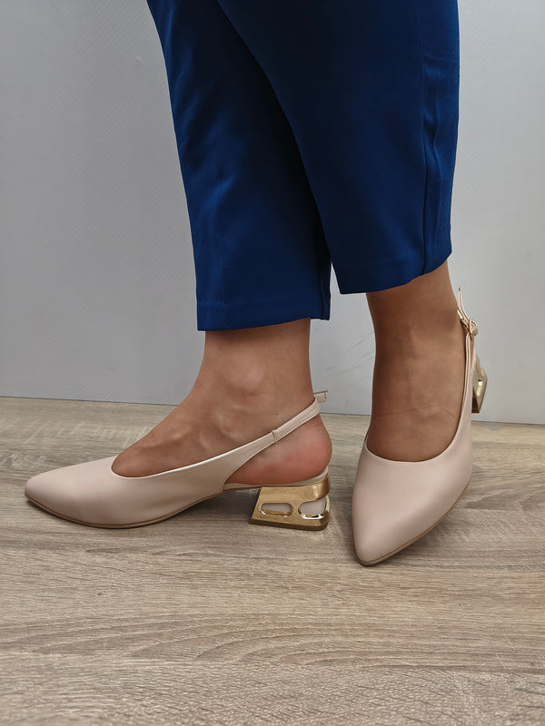 Sandale Elegante Damă Perlla 3753-5 Nude - Piele Naturală - imagine 3