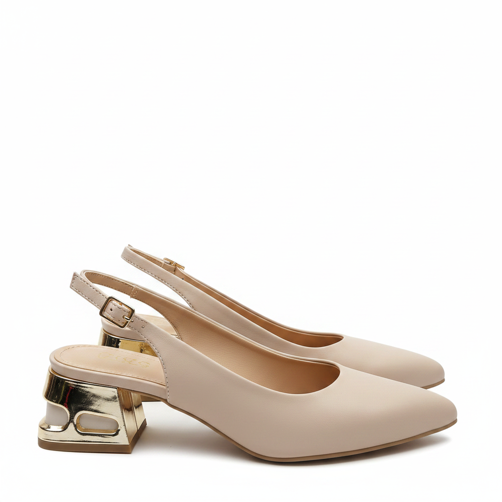 Sandale Elegante Damă Perlla 3753-5 Nude - Piele Naturală