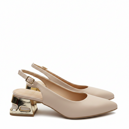 Sandale Elegante Damă Perlla 3753-5 Nude - Piele Naturală