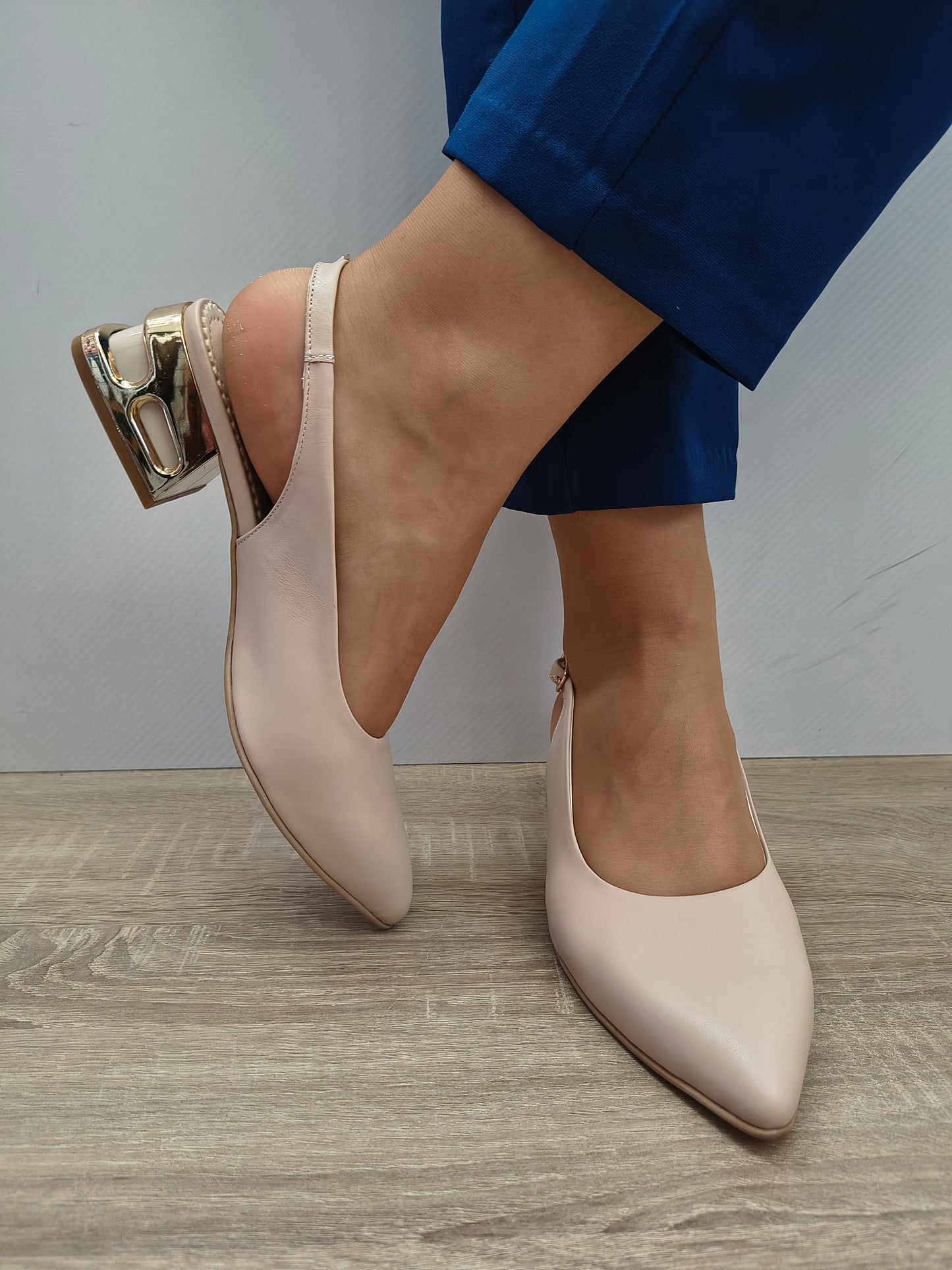Sandale Elegante Damă Perlla 3753-5 Nude - Piele Naturală