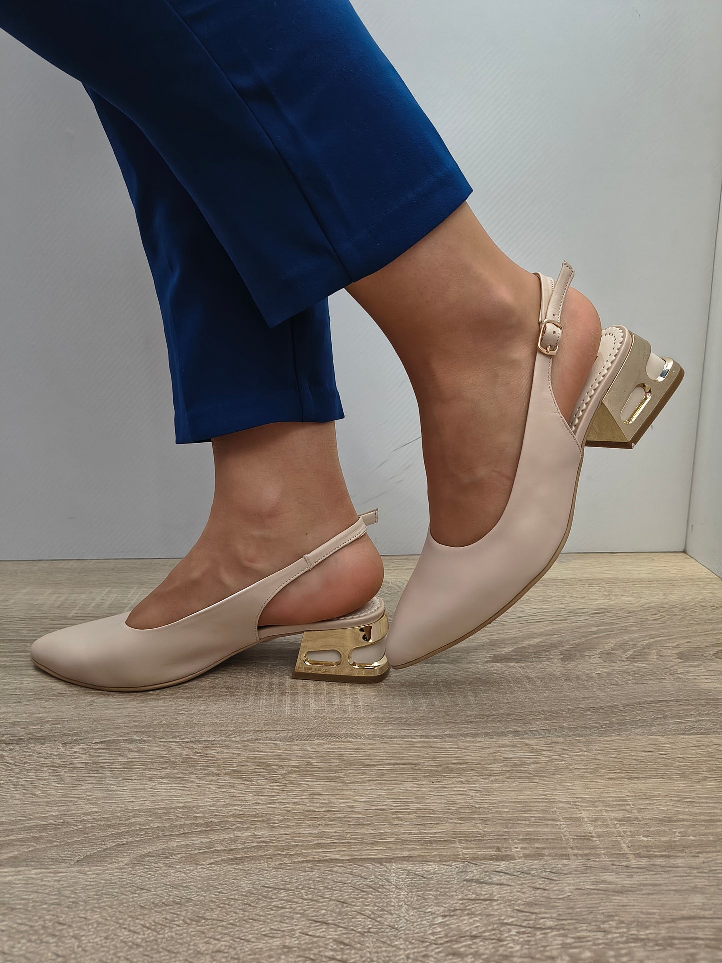 Sandale Elegante Damă Perlla 3753-5 Nude - Piele Naturală