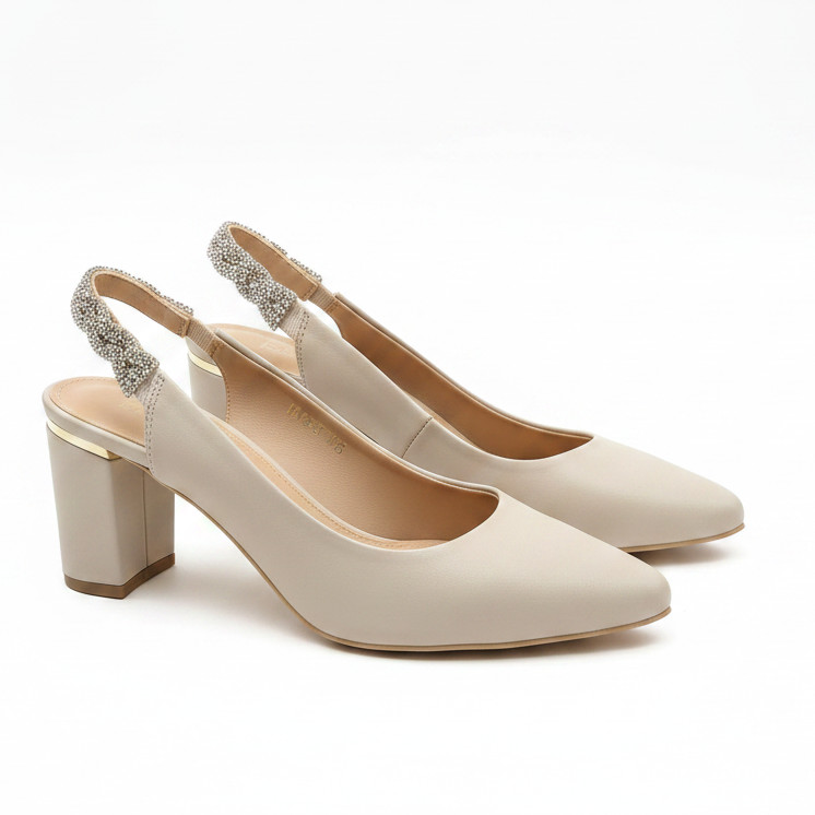 Sandale Elegante Damă Aga 1570 535 Bej Naturalna - Piele Naturală