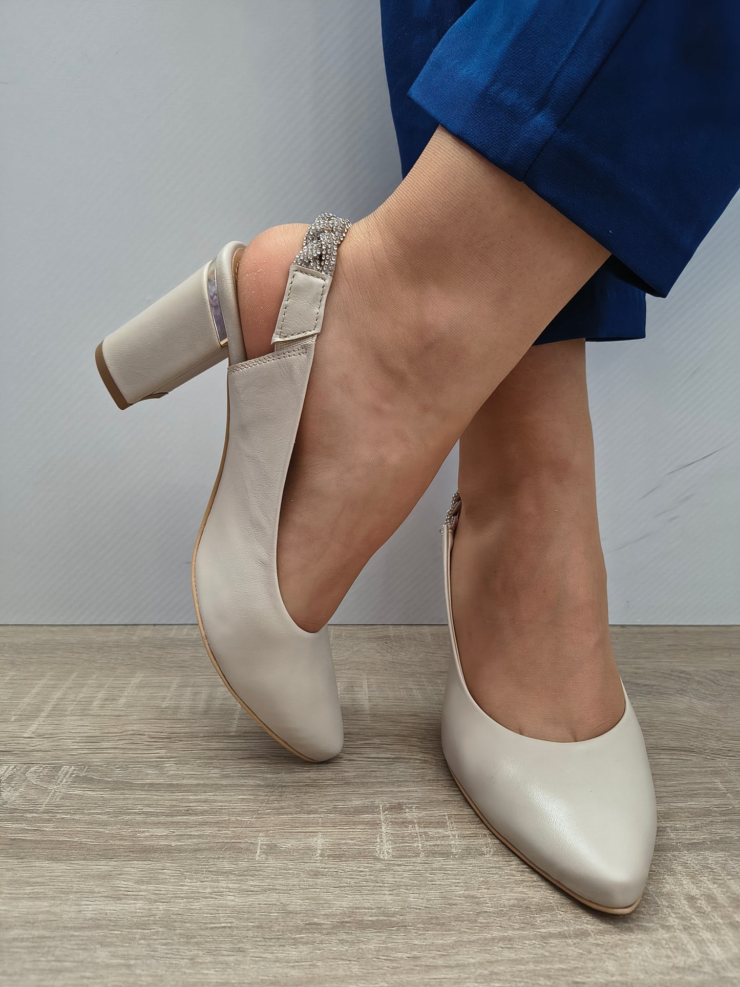 Sandale Elegante Damă Aga 1570 535 Bej Naturalna - Piele Naturală