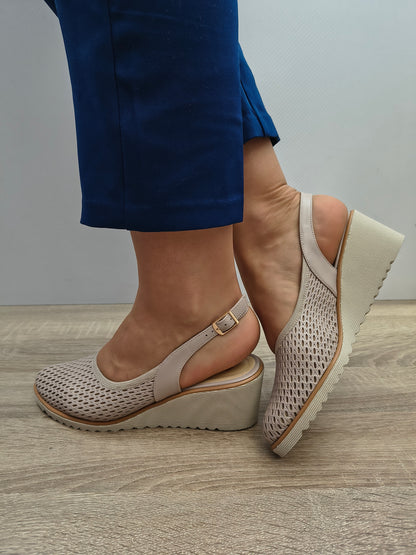 Sandale Casual Damă Aga 1930 3190 Nude Naturalna - Piele Naturală