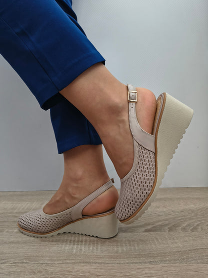 Sandale Casual Damă Aga 1930 3190 Nude Naturalna - Piele Naturală