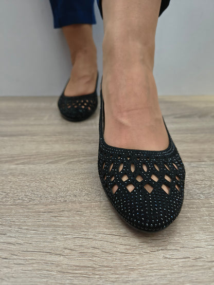 Sandale Elegante Damă Epica 40012N 01-I Negru Velur - Piele Naturală Întoarsă