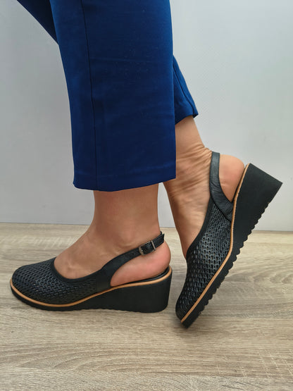 Sandale Casual Damă Aga 1930 2198 Negru - Piele Naturală