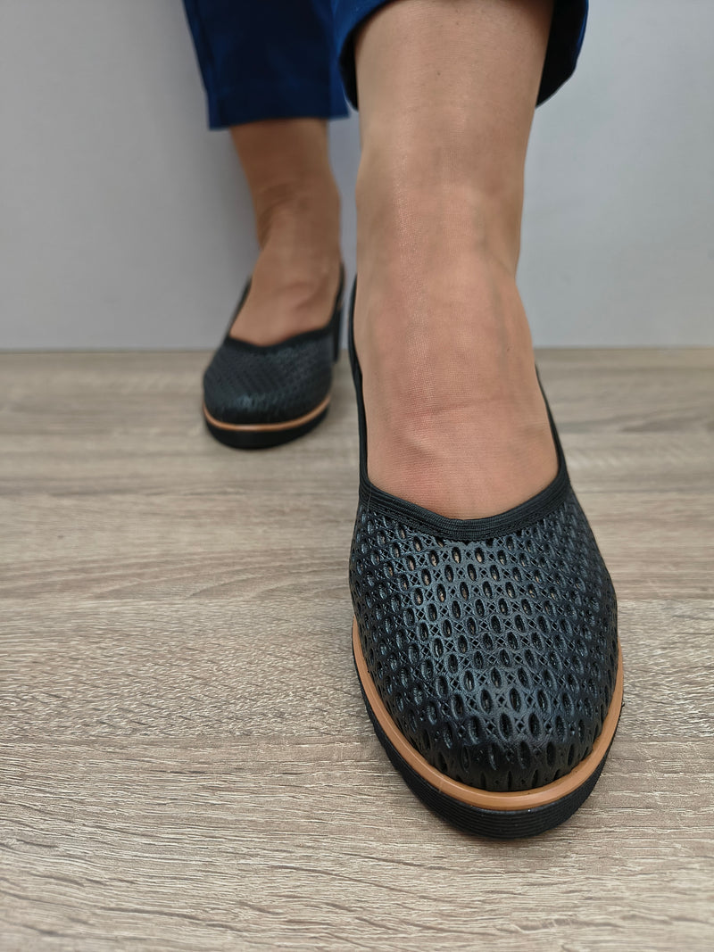 Sandale Casual Damă Aga 1930 2198 Negru - Piele Naturală - imagine 4