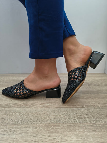 Saboti Eleganti Damă Karisma 80005A 01-S Negru - Piele Naturală