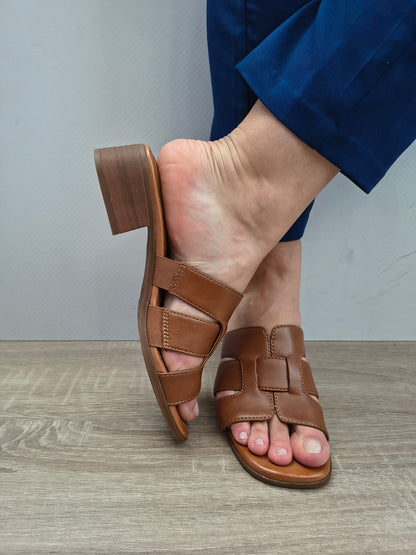 Saboti Casual Damă Jana 27766-46 305 Maro Coniac - Piele Naturală
