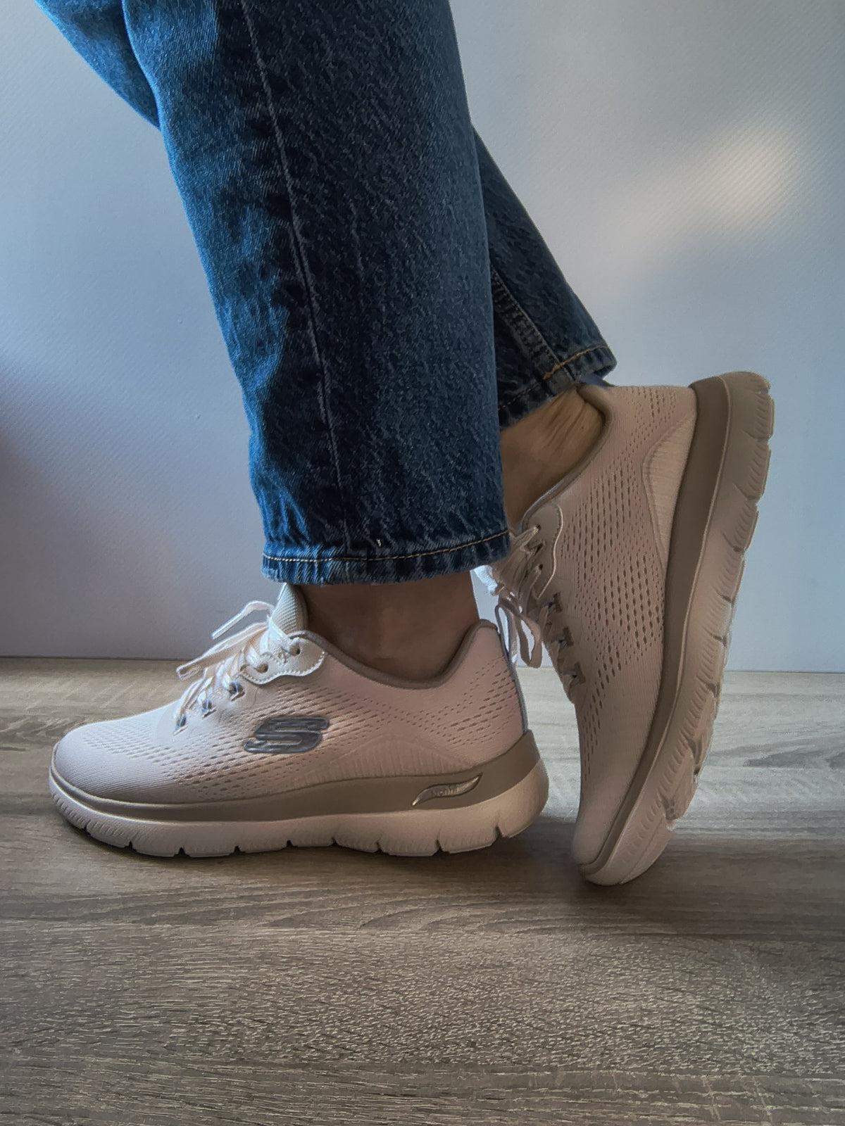 PANTOFI SPORT DAMĂ SKECHERS 150754 NTTP NATURAL/TAUPE - imagine 3