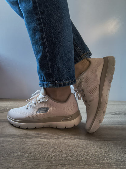 PANTOFI SPORT DAMĂ SKECHERS 150754 NTTP NATURAL/TAUPE