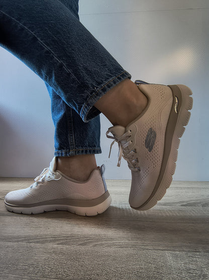 PANTOFI SPORT DAMĂ SKECHERS 150754 NTTP NATURAL/TAUPE