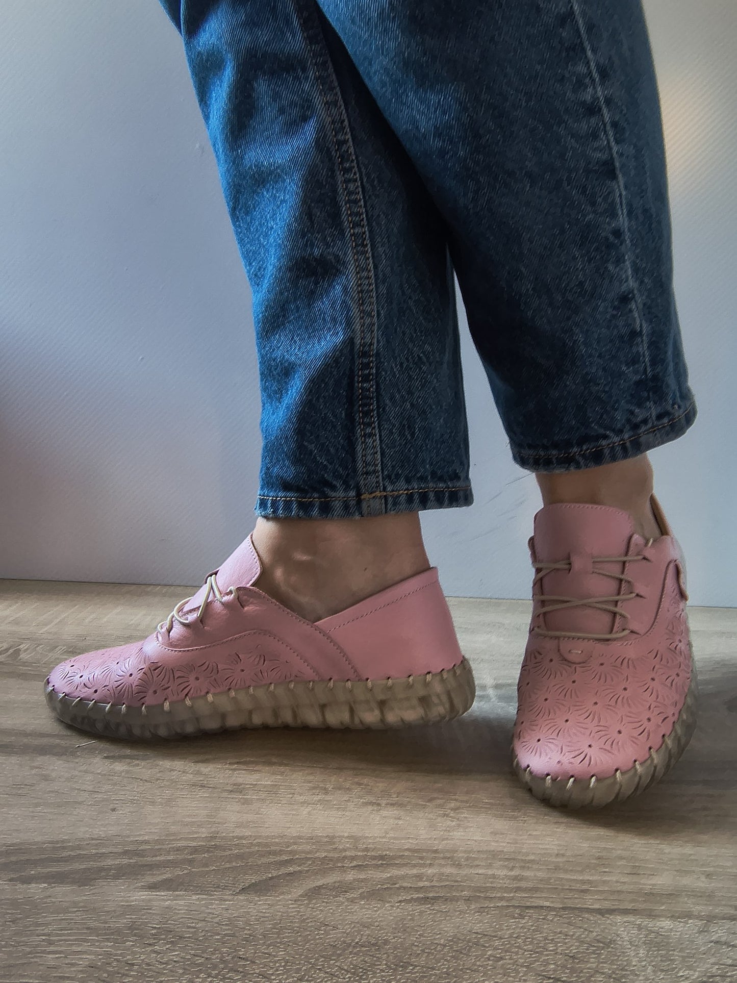 PANTOFI CASUAL DAMĂ BIO FLEX 023 CE-824 ROZ PUDRA