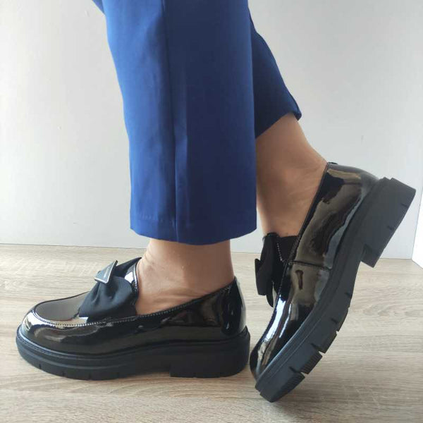 PANTOFI CASUAL DAMA KARISMA 50002A 01-L NEGRI LAC - imagine 3