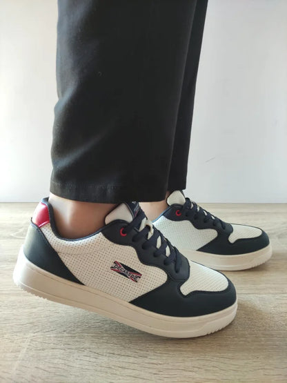 PANTOFI CASUAL BARABTI DECAR 9903 ALBI CU NEGRU