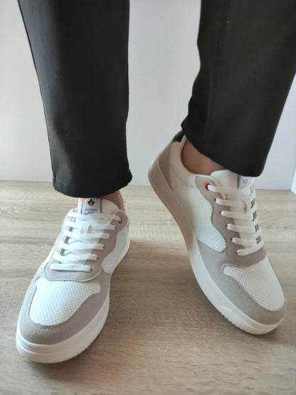 PANTOFI CASUAL BARBATI DECAR 9903 ALBI CU GRI VELUR