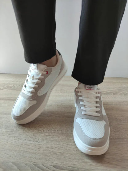 PANTOFI CASUAL BARBATI DECAR 9903 ALBI CU GRI VELUR
