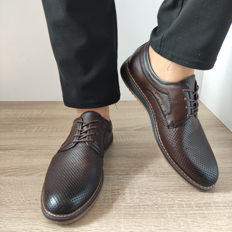 PANTOFI CASUAL BARBATI ELDEMAS F116830-1 COFFEE - imagine 3