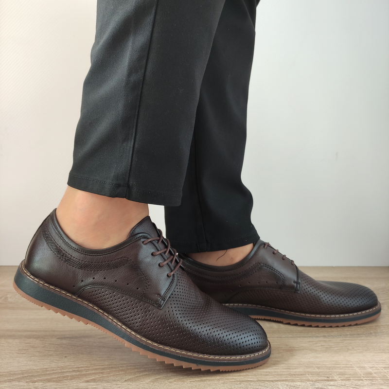 PANTOFI CASUAL BARBATI ELDEMAS F116830-1 COFFEE - imagine 2