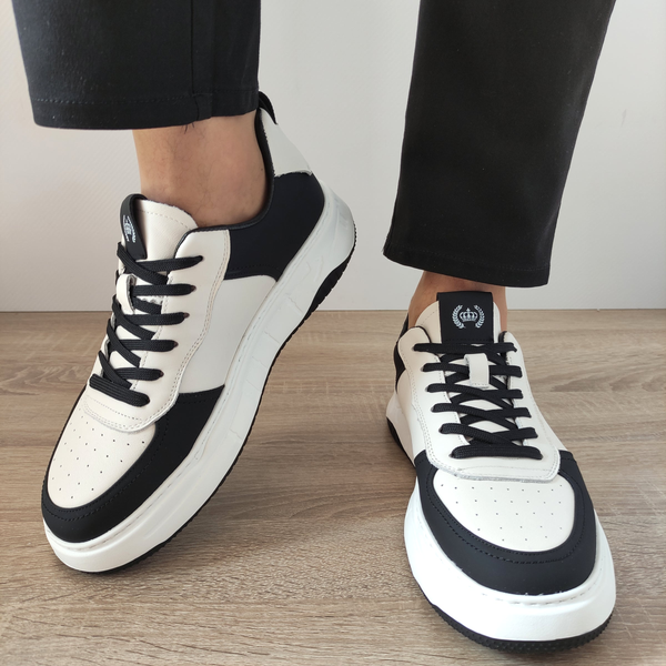 PANTOFI CASUAL BARBATI FRANCO GERARDO 8268 ALBI CU NEGRU - imagine 5