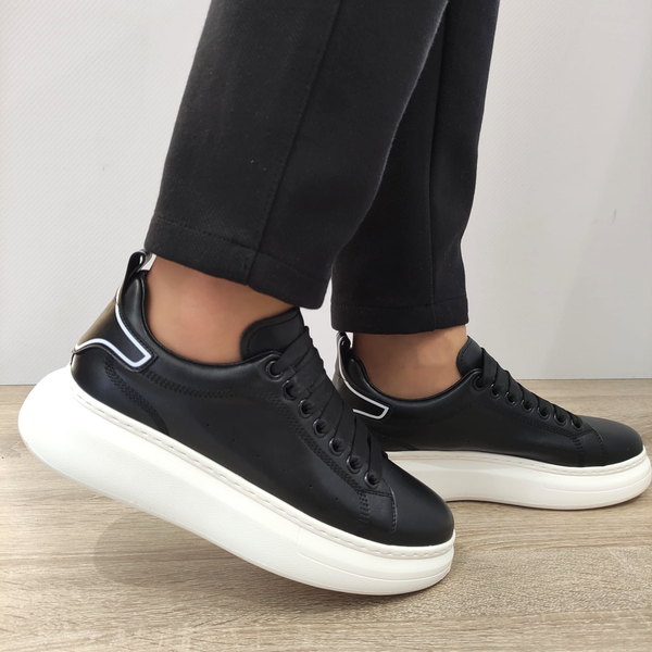 PANTOFI CASUAL BARBATI FRANCO GERARDO 3221 NEGRI + TALPA ALBA - imagine 2