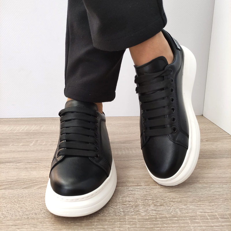 PANTOFI CASUAL BARBATI FRANCO GERARDO 3221 NEGRI + TALPA ALBA - imagine 3