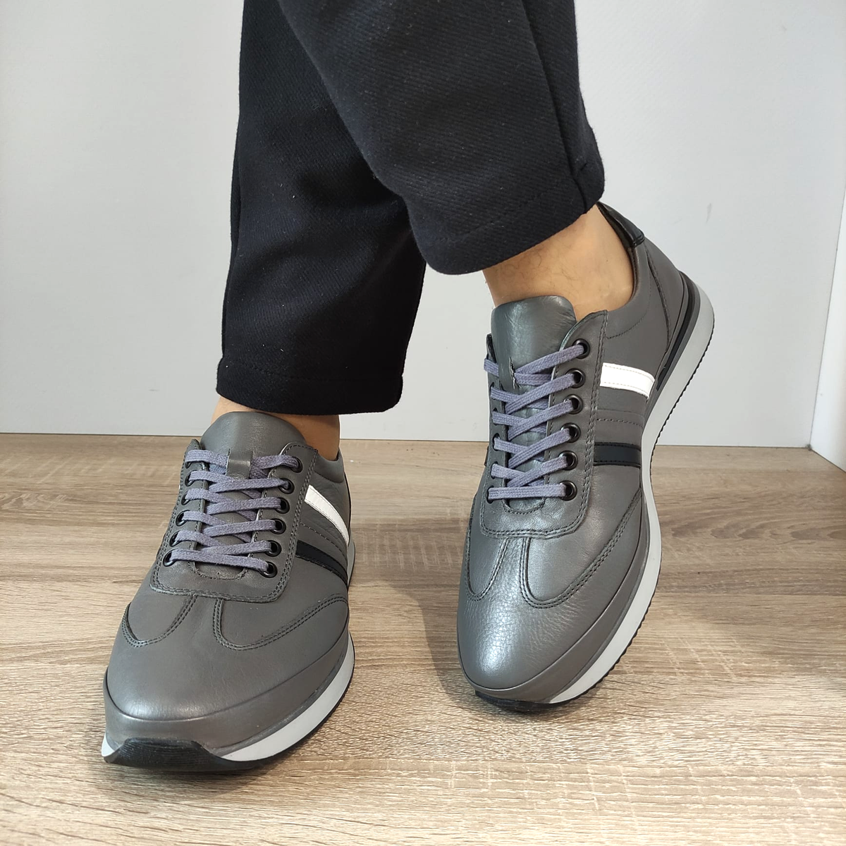 PANTOFI CASUAL BARBATI GORETTI B67-2101 GRI - imagine 3