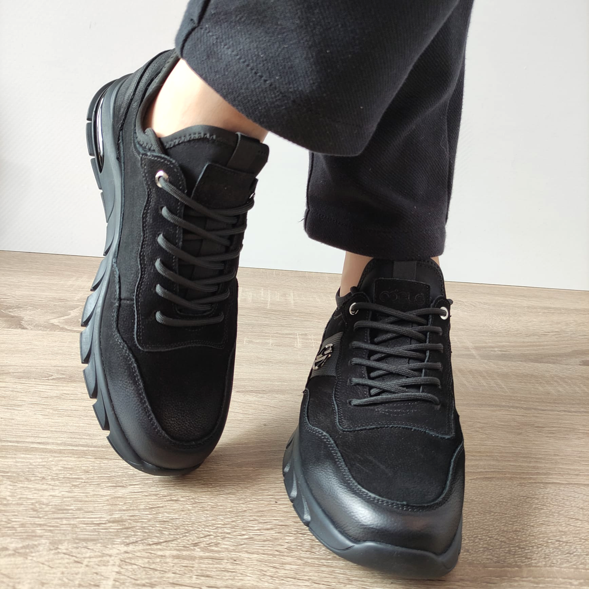PANTOFI CASUAL BARBATI MELS 5205B NEGRI VELUR - imagine 6