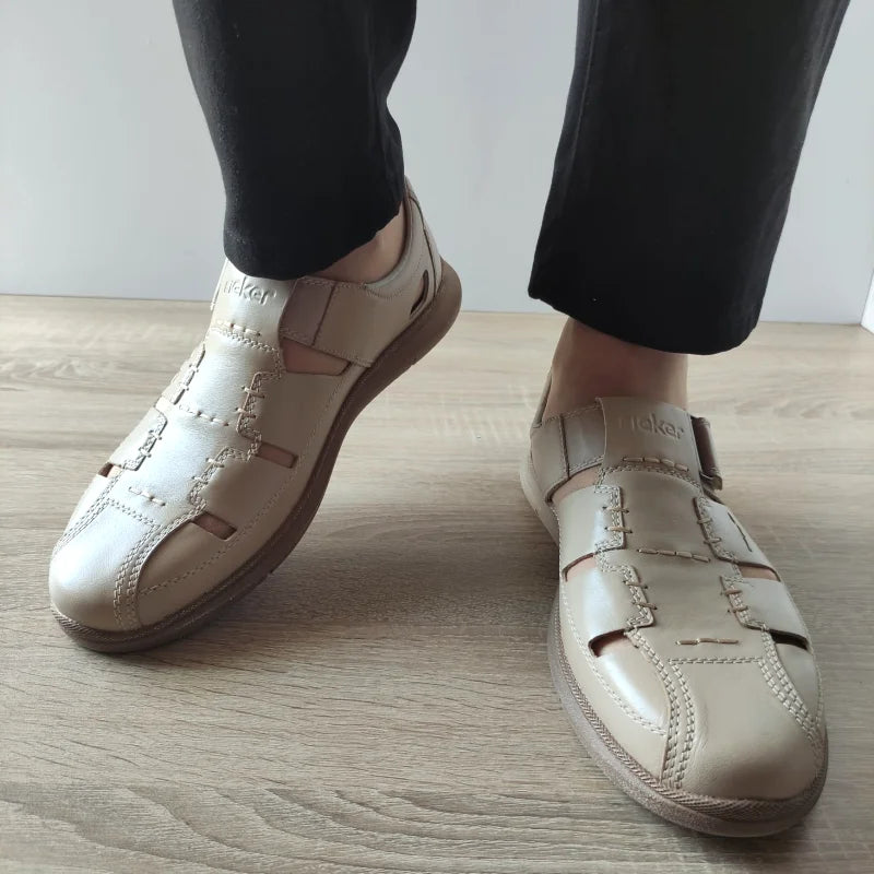 PANTOFI CASUAL BARBATI RIEKER 10453-60 BEJ - imagine 4