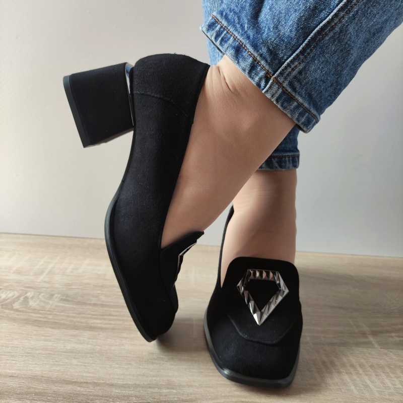 PANTOFI CASUAL DAMA AGA E1649 19 NEGRI VELUR