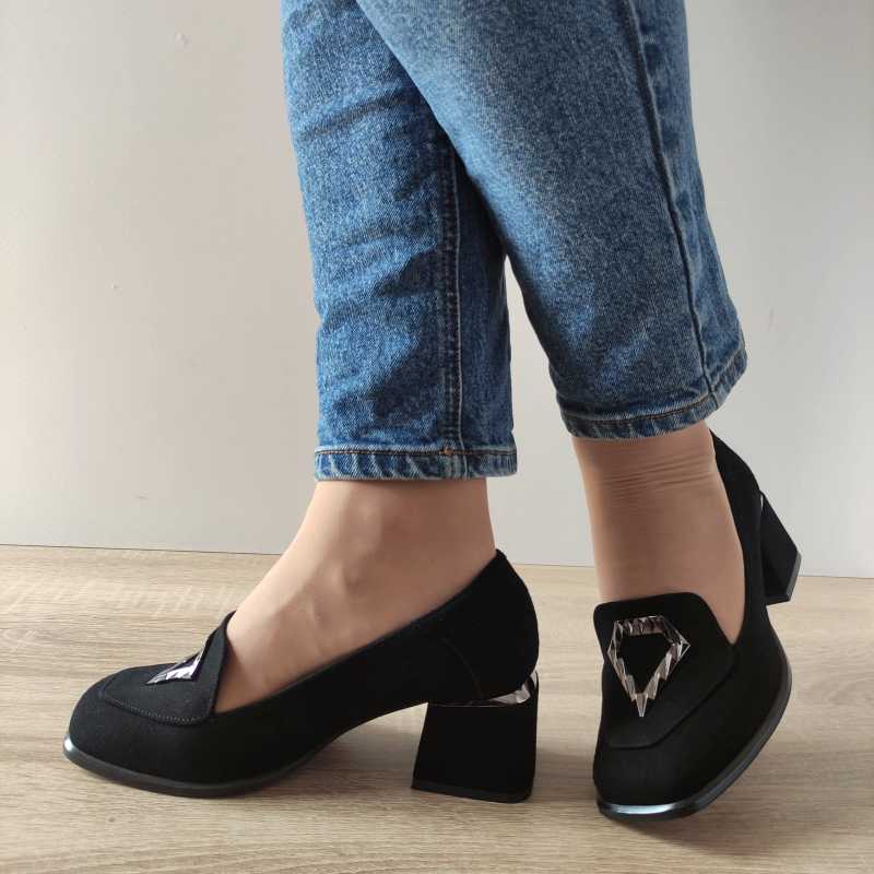 PANTOFI CASUAL DAMA AGA E1649 19 NEGRI VELUR