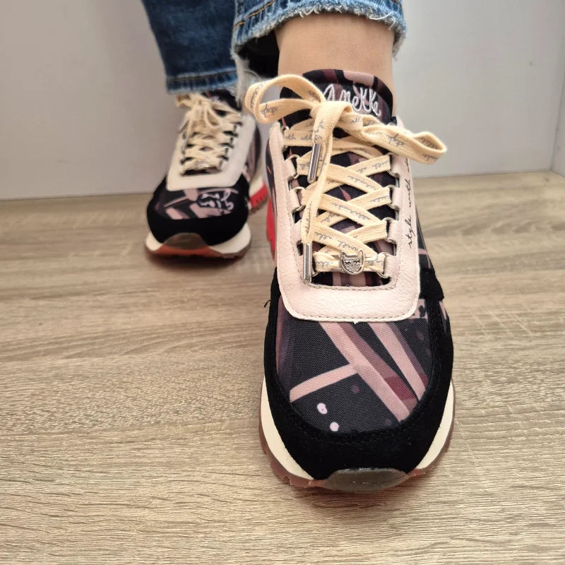 PANTOFI CASUAL DAMA ANEKKE 41390-431 NEGRI + COLOR - imagine 4