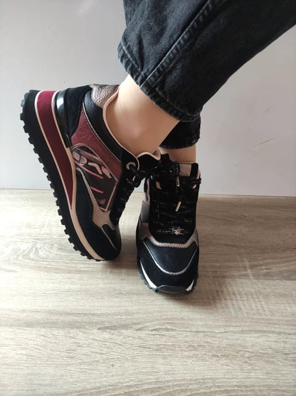 PANTOFI CASUAL DAMA ANEKKE 41390-446 NEGRI + BORDO